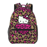 Hello Kitty Pink Leopard Backpack – Casual Laptop & School Travel Bag - Image 2