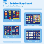 Montessori Busy Board Toy – Educational Learning Toy for Toddlers Ages 1-3 - Image 4