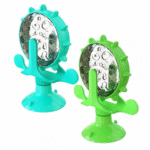 Interactive Cat Food Puzzle Toy – Windmill Turntable Feeder with Suction Cup - Image 3