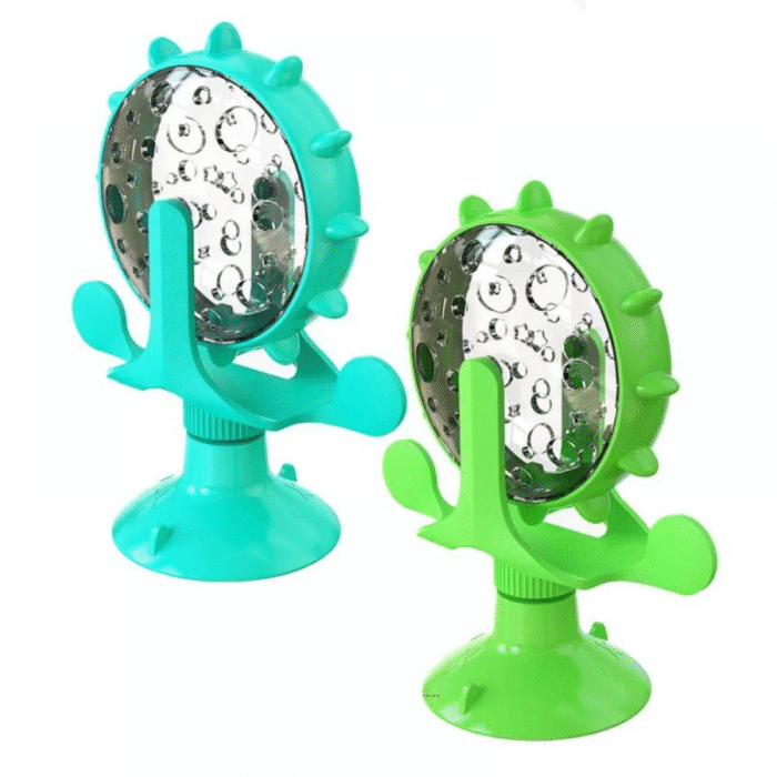 Interactive Cat Food Puzzle Toy – Windmill Turntable Feeder with Suction Cup - Image 3