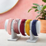 Velvet Headband Organizer Stand – Hair Accessory Storage & Display for Girls & Women (Gray) - Image 3