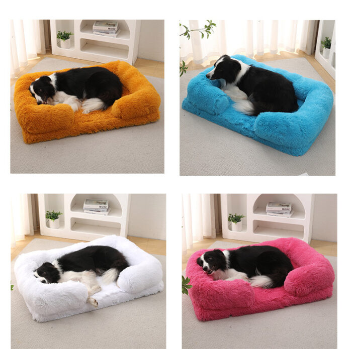 Plush round Pet Bed Dog Bed Winter - Image 4