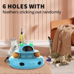 4 in 1 Indoor Interactive Cat Toy with Laser & Retractable Feather Wand - Image 8