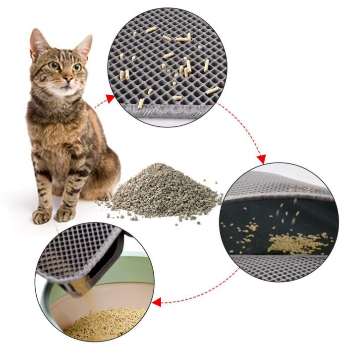 Kitty Cat Litter Mat – Double Layer Honeycomb, Waterproof, Non-Slip, Washable - Image 6