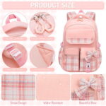 Girls 30L School Backpack – Waterproof Bookbag for Kids & Teens, Pink - Image 4