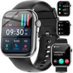 Bluetooth Smart Watch – Call & Message Support for Android & iOS (Black)