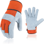 1-Pair Safety Leather Work Gloves
