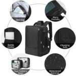 Extra Large Travel Backpack,Carry on Backpack,17 Inch Laptop Backpack,Hiking Backpack,School Bag,Black - Image 4