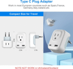 Converter Plug Universal Adapter, 4 in 1 European Power Plug Adapter, 0.2Lb US to Europe Plug Adapter, International Plug Adapter and Converter, Power Converter for International Travel - Image 6