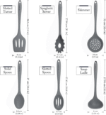 Grey Silicone Kitchen Utensils Set of 6, Non-Stick Heat-Resistant Silicone Kitchen Utensils Set with Steel Inner Core - Image 3