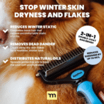 Dog Brush for Shedding - Large, Blue, 2-In-1 - Deshedding Dog Grooming Brush & Undercoat Rake with Dematting Comb for Medium to Large Double Coated - Image 2