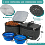 Dog Travel Organizer with Food Container and Bowls, Weekend Camping Accessories - Charcoal, Medium - Image 3