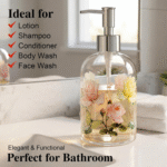 Glass Soap Dispenser Bottle with Pump,Refillable Liquid Hand Dispenser for Bathroom, Kitchen Soap Dispenser 17 Oz - Image 3