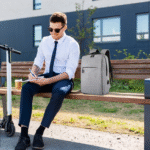 Gray Laptop Backpack 15.6 Inch, Business Slim Durable Laptops Travel Backpacks with USB Charging Port - Image 7