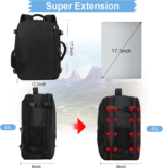 Extra Large Travel Backpack,Carry on Backpack,17 Inch Laptop Backpack,Hiking Backpack,School Bag,Black - Image 3