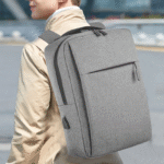 Gray Laptop Backpack 15.6 Inch, Business Slim Durable Laptops Travel Backpacks with USB Charging Port - Image 2