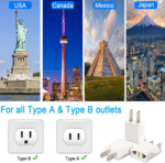 6 Pack European to US Plug Adapter, Plug Adapter European to American, EU to US Plug Adapter, 220V to 110V Adapter Plug for Travel, Europe to American Canada Mexico Power Plug Converter (Type A) - Image 7