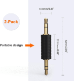 3.5Mm 1/8 Stereo Jack to 3.5Mm Audio Male to Male Adapter Connectors Gold Plated Compatible - Image 5