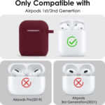 Compatible with Airpod 2&1 Case Cover, Cute Silicone Protective Accessories Cases/Keychain/Pompom. - Image 3