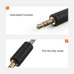 3.5Mm 1/8 Stereo Jack to 3.5Mm Audio Male to Male Adapter Connectors Gold Plated Compatible - Image 3