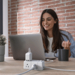 5Ft Flat Outlet Plug Extension Cord - 6 Power Outlets, No Usb Sockets, Home, Office, Travel Essential, White - Image 6